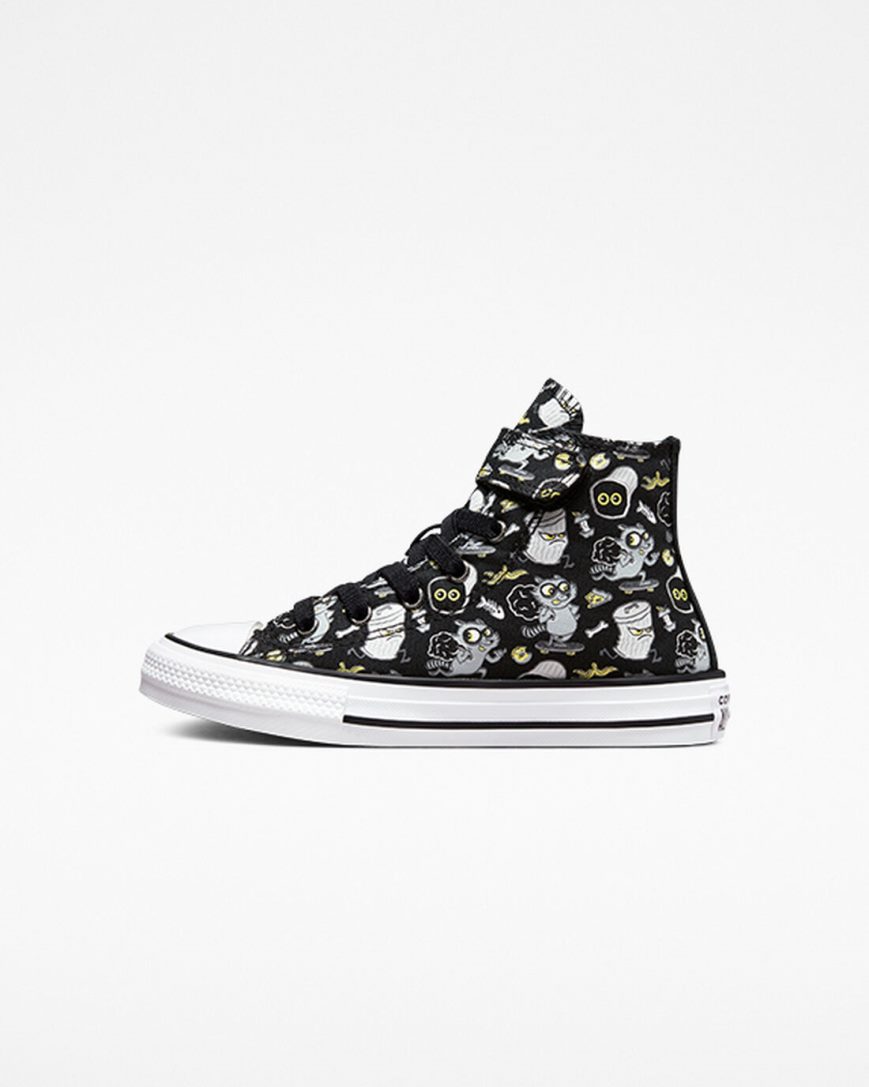 Boys' Converse Chuck Taylor All Star Easy-On Raccoons High Top Shoes Black / Grey | AU 3E56CL
